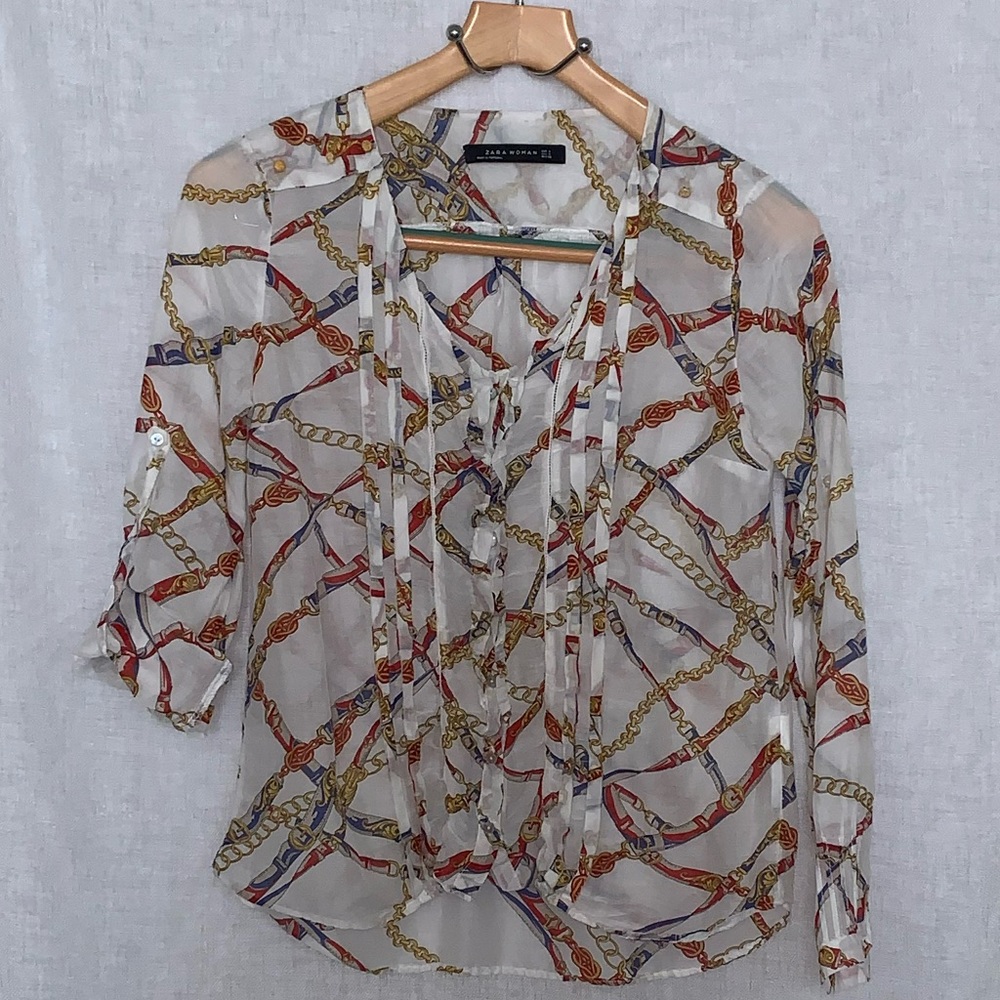 Zara women Chain Print top size S